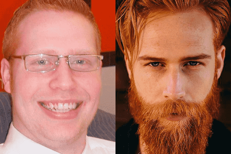 antes y después de un hombre lumbersexual